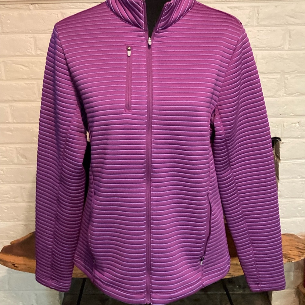 Peter Millar purple Women's Quilted Zip-Front Jacket size L new condition
